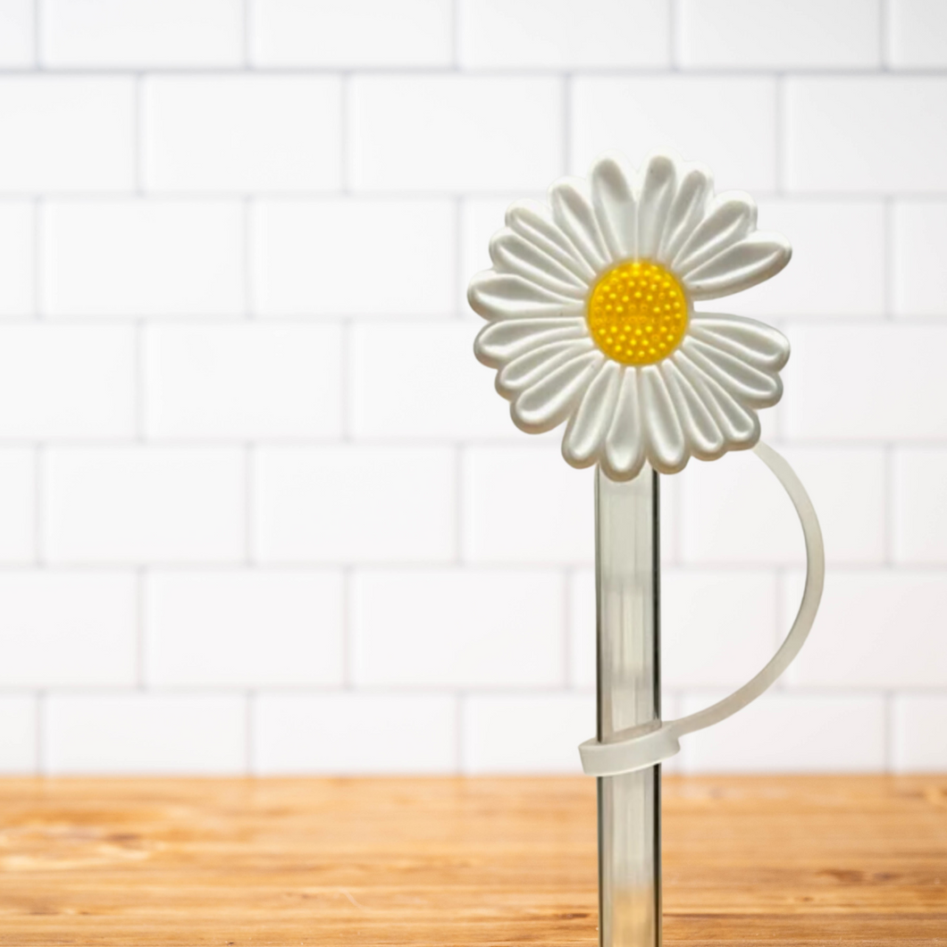 Silicone Straw Topper- Daisy
