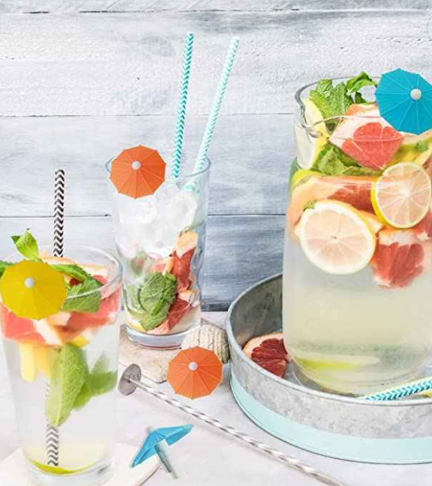 Silicone Umbrella Drink Markers 6 Piece Set Buffalovely