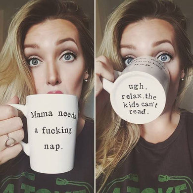 Mama Needs an Effing Nap Mug- Pluralized 'Kids' on the Bottom