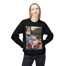 Santa Selfie with Shark Girl Unisex Cozy Crewneck Sweatshirt
