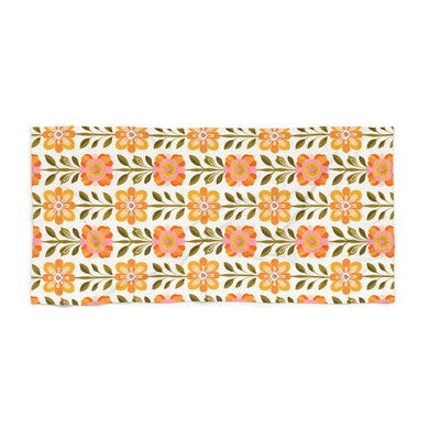 Vintage Floral Patterned Beach Towel
