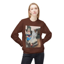 Shark Girl Selfie Buffalo Ghost Crewneck Sweatshirt, Cozy Fall Fashion, Halloween Apparel, Spooky Gift, Unisex Casual Wear