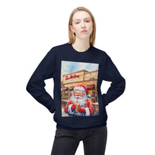 Santa with an Iced Coffee at Tim Horton's Cozy Unisex Christmas Crewneck Sweatshirt