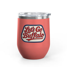 Buffalo Bills Stitched Patch Look Wine Tumbler 12oz Insulated Travel Cup for Wine Lovers, Buffalonians, Bills Fans and Bills Mafia