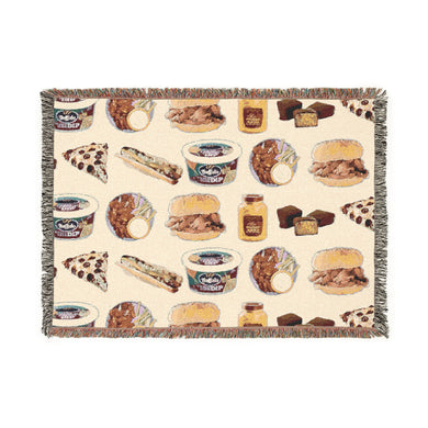 Cozy Buffalo Foodie Woven Fringe Blanket – Perfect for Home Decor & Gift Giving to Buffalo Lovers and Passionate Buffalonians