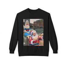 Santa Selfie with Shark Girl Unisex Cozy Crewneck Sweatshirt