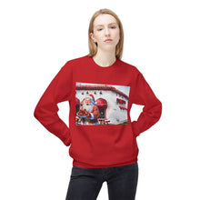 Santa Getting Wings at Duff's Cozy Unisex Christmas Crewneck Sweatshirt