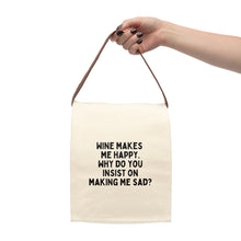 Wine Makes Me Happy Canvas Lunch Bag