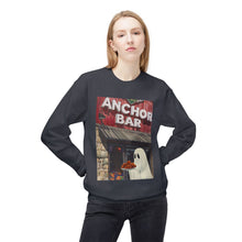 Anchor Bar Buffalo Ghost Crewneck Sweatshirt, Cozy Fall Fashion, Halloween Apparel, Spooky Gift, Unisex Casual Wear Chicken Wings