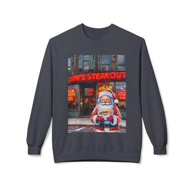 Santa with a Hoagie at Jim's Steakout Unisex Cozy Crewneck Sweatshirt