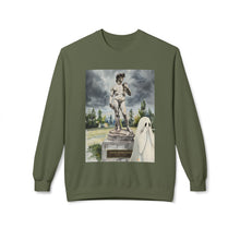 David Statue Shy Buffalo Ghost Crewneck Sweatshirt, Cozy Fall Fashion, Halloween Apparel, Spooky Gift, Unisex Casual Wear