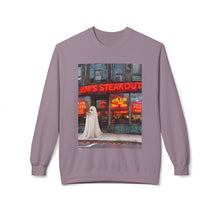 Jim's Steakout Buffalo Ghost Crewneck Sweatshirt, Cozy Fall Fashion, Halloween Apparel, Spooky Gift, Unisex Casual Wear