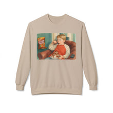 Eating Junk and Watching Rubbish Cozy Unisex Christmas Crewneck Sweatshirt