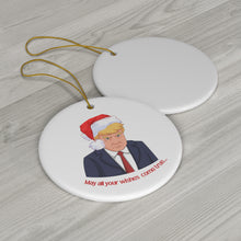 Trump Mugshot Christmas Wish Ceramic Ornament