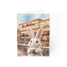 Easter Bunny Getting an Iced Coffee at Tim Horton's Easter Greeting Card
