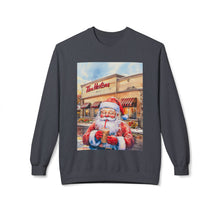 Santa with an Iced Coffee at Tim Horton's Cozy Unisex Christmas Crewneck Sweatshirt