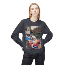 Santa Selfie with Shark Girl Unisex Cozy Crewneck Sweatshirt