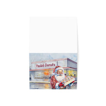 Santa Getting a Dozen of Donuts at Paula's Buffalo NY Christmas Greeting Card