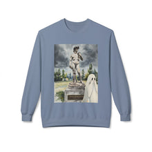 David Statue Shy Buffalo Ghost Crewneck Sweatshirt, Cozy Fall Fashion, Halloween Apparel, Spooky Gift, Unisex Casual Wear