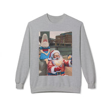 Santa Selfie with Shark Girl Unisex Cozy Crewneck Sweatshirt