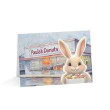 Easter Bunny Getting Donuts at Paula's Buffalo Easter Greeting Card