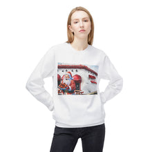 Santa Getting Wings at Duff's Cozy Unisex Christmas Crewneck Sweatshirt