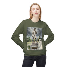 David Statue Shy Buffalo Ghost Crewneck Sweatshirt, Cozy Fall Fashion, Halloween Apparel, Spooky Gift, Unisex Casual Wear