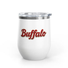 Buffalo Stitched Patch Look Wine Tumbler 12oz Insulated Travel Cup