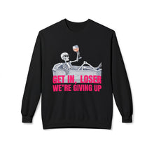 Get In Loser We're Giving Up Mean Girls Ghost Crewneck Sweatshirt, Cozy Fall Fashion, Halloween Apparel, Spooky Gift, Coffin Casual Wear
