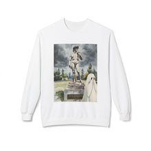 David Statue Shy Buffalo Ghost Crewneck Sweatshirt, Cozy Fall Fashion, Halloween Apparel, Spooky Gift, Unisex Casual Wear