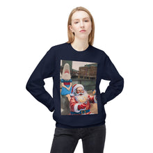 Santa Selfie with Shark Girl Unisex Cozy Crewneck Sweatshirt