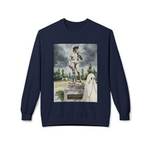 David Statue Shy Buffalo Ghost Crewneck Sweatshirt, Cozy Fall Fashion, Halloween Apparel, Spooky Gift, Unisex Casual Wear