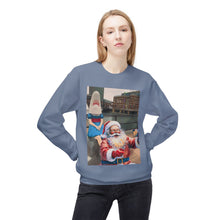 Santa Selfie with Shark Girl Unisex Cozy Crewneck Sweatshirt