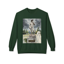 David Statue Shy Buffalo Ghost Crewneck Sweatshirt, Cozy Fall Fashion, Halloween Apparel, Spooky Gift, Unisex Casual Wear