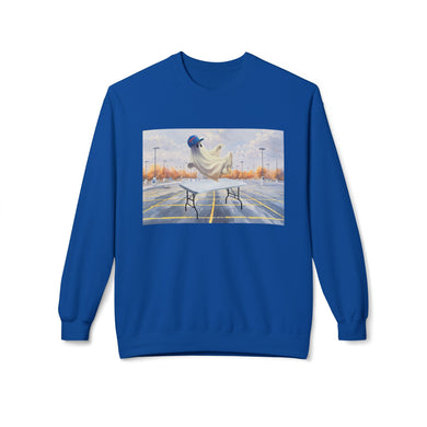 Table Smashing Buffalo Ghost Crewneck Sweatshirt, Cozy Fall Fashion, Halloween Apparel, Spooky Gift, Unisex Casual Wear Bills Mafia Football