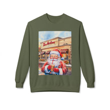 Santa with an Iced Coffee at Tim Horton's Cozy Unisex Christmas Crewneck Sweatshirt