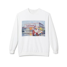 Santa Getting Donuts at Paula's Donuts Unisex Cozy Crewneck Sweatshirt