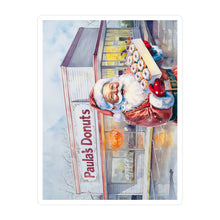 Santa with a Dozen Donuts from Paula's Donuts Waterproof Sticker