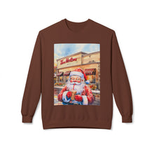 Santa with an Iced Coffee at Tim Horton's Cozy Unisex Christmas Crewneck Sweatshirt