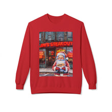 Santa with a Hoagie at Jim's Steakout Unisex Cozy Crewneck Sweatshirt
