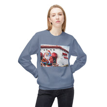 Santa Getting Wings at Duff's Cozy Unisex Christmas Crewneck Sweatshirt