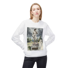 David Statue Shy Buffalo Ghost Crewneck Sweatshirt, Cozy Fall Fashion, Halloween Apparel, Spooky Gift, Unisex Casual Wear