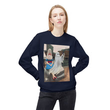 Shark Girl Selfie Buffalo Ghost Crewneck Sweatshirt, Cozy Fall Fashion, Halloween Apparel, Spooky Gift, Unisex Casual Wear