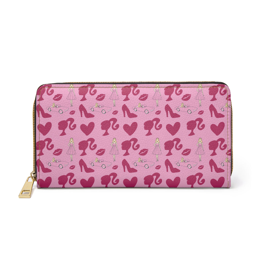 Barbie Girl Patterned Full Zipper Faux Leather Wallet – Buffalovely