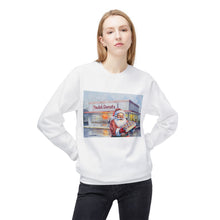 Santa Getting Donuts at Paula's Donuts Unisex Cozy Crewneck Sweatshirt