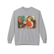 Eating Junk and Watching Rubbish Cozy Unisex Christmas Crewneck Sweatshirt