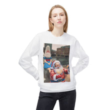 Santa Selfie with Shark Girl Unisex Cozy Crewneck Sweatshirt