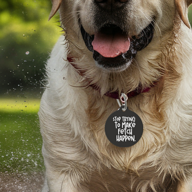 Stop Trying to Make Fetch Happen Pet Tag