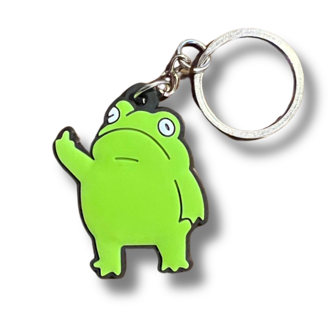 Silicone Keychain- Stabby Frog