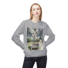 David Statue Shy Buffalo Ghost Crewneck Sweatshirt, Cozy Fall Fashion, Halloween Apparel, Spooky Gift, Unisex Casual Wear